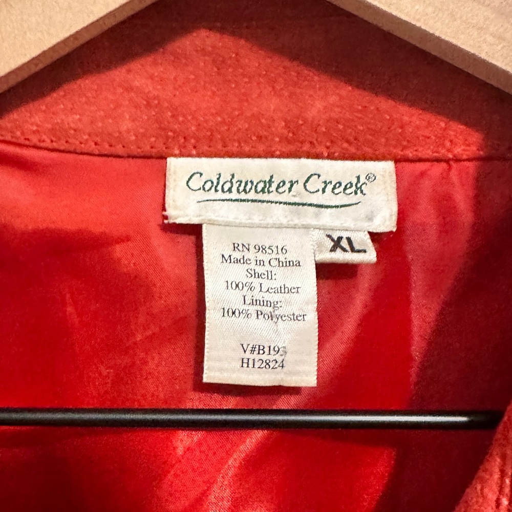 Beautiful Vintage Coral Genuine Suede Leather Snap Closure Jacket Size XL - Picture 5 of 7